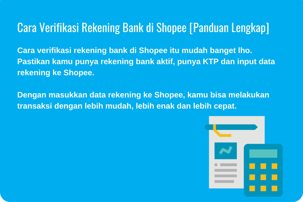 Cara verifikasi rekening bank di Shopee