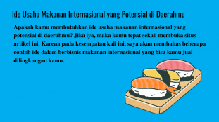 ide usaha makanan internasional yang potensial di daerahmu